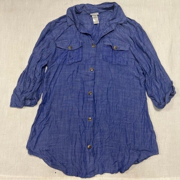 DOTTI Button Front Blouse Size Small - Picture 1 of 7
